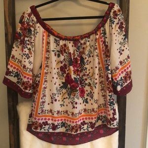 Off the shoulder printed top